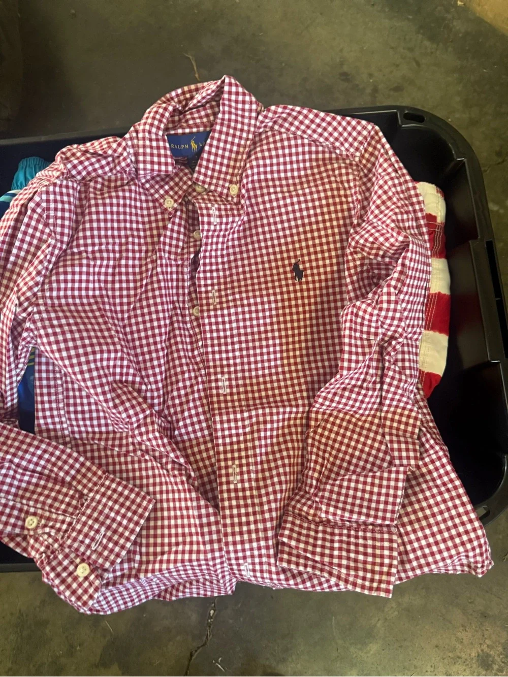 Ralph Lauren Men’s Red & White Gingham Button-Down Shirt